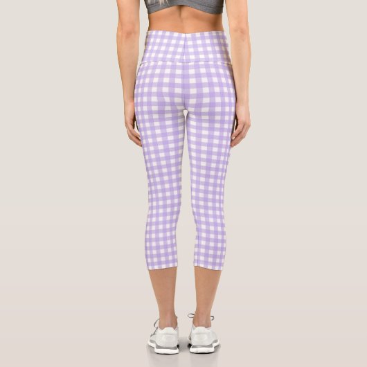 Lilac Gingham Capri Leggings (Rückseite)