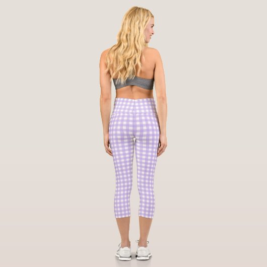 Lilac Gingham Capri Leggings (Rückseite)