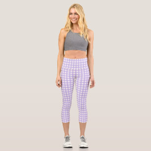 Lilac Gingham Capri Leggings