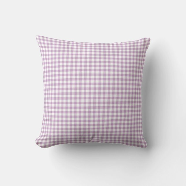 Lilac Gingham Kissen (Vorderseite)