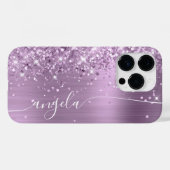Lilac Glittery Glam Signature Case-Mate iPhone Hülle (Rückseite (Horizontal))