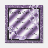 Lilac Glittery Stiletto & Streamers 55. Geburtstag