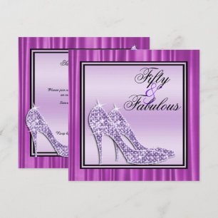Lilac Glittery Stilettos & Music Fabulous 50 Einladung