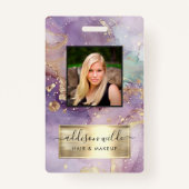 Lilac Glitzer Watercolor Imitate Gold Foil Salon I Ausweis (Vorderseite)