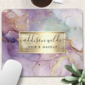 Lilac Glitzer Watercolor Imitate Golden Fossil Mousepad