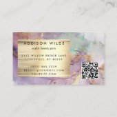 Lilac Glitzer Watercolor Imitate Golden Fossil Terminkarte (Rückseite)