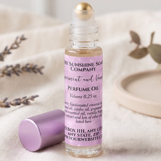 Lilac Glitzern Duftrollenschild Quadratischer Aufkleber