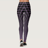 Lilac Glow Grid auf schwarzen Leggings (Rückseite)