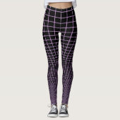 Lilac Glow Grid auf schwarzen Leggings (Vorderseite)