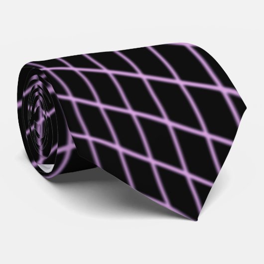 Lilac Glow Grid Neck Tie Krawatte (Gerollt)