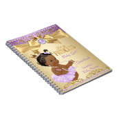 Lilac Gold Ballerina Princess Baby Shower Ethnic Notizblock (Rechte Seite)