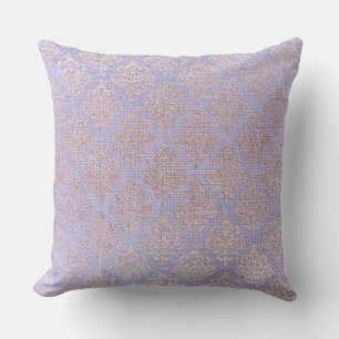 Lilac Gold Damask Reversible Decorative Pillow Kissen