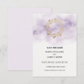 Lilac Gold Kranz Hochzeit Save The Date (Vorne/Hinten)