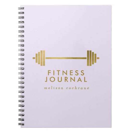 Lilac & Gold Personalisierte Fitness Journal Notizblock (Vorderseite)