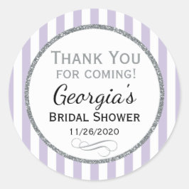 Lilac Gray Brautparty Vielen Dank Gray Gefallen Ta Runder Aufkleber