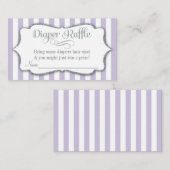 Lilac Gray Diaper Raffle Baby Duschkarten Lila Begleitkarte (Vorne/Hinten)