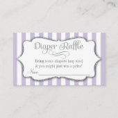 Lilac Gray Diaper Raffle Baby Duschkarten Lila Begleitkarte (Vorderseite)