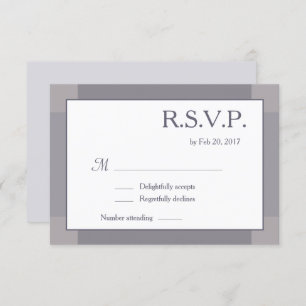 Lilac gray white errush moderne Hochzeit RSVP Einladung