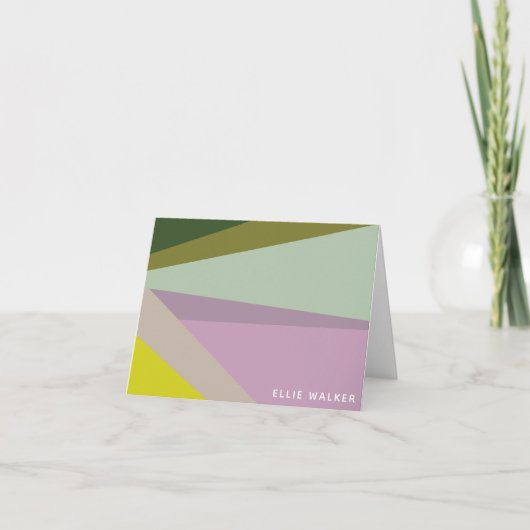 Lilac Green Geometric Color Block Personalisiert (Vorderseite)