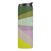 Lilac Green Geometric Color Block Personalisiert Thermosbecher (Nach links gedreht)