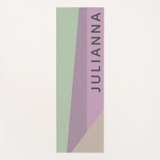Lilac Green Geometric Color Block Personalisiert Yogamatte (Vorderseite)