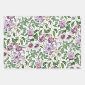 Lilac Green White Vintag Botanische Blume Geschenkpapier Set (Vorderseite)