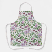Lilac Green White Vintag Botanische Blume Schürze (Vorderseite)