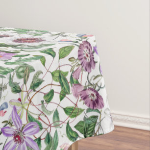 Lilac Green White Vintag Botanische Blume Tischdecke