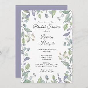 Lilac Greenery Floral Brautparty Einladung