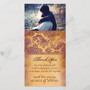 Lilac Grunge Vielen Dank Foto Card Dankeskarte