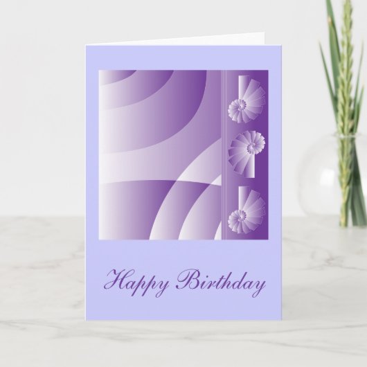 Lilac "Happy Birthday" Design Karte (Vorderseite)