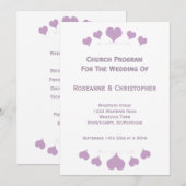 Lilac Hearts Design Hochzeit Programm (Vorne/Hinten)