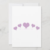 Lilac Hearts Design Wedding Einladung (Rückseite)