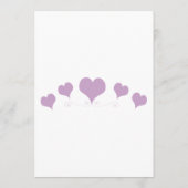 Lilac Hearts Design Wedding Menükarte (Rückseite)