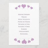 Lilac Hearts Design Wedding Programm (Rückseite)