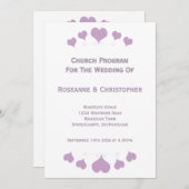 Lilac Hearts Design Wedding Programm (Vorne/Hinten)