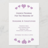 Lilac Hearts Design Wedding Programm (Vorderseite)