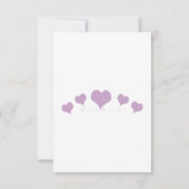 Lilac Hearts Design Wedding RSVP Karte (Rückseite)