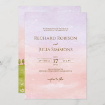 LILAC Hochzeit Einladung / Wasserfarbe Lila Rosa