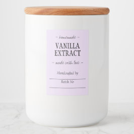 Lilac Homemade handgefertigte Vanilla Extrahierung Lebensmitteletikett