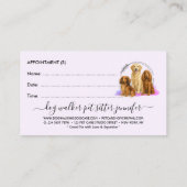 lilac Hund bricht Vet Pet Care Script Ernennung Visitenkarte (Rückseite)