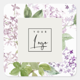 Lilac Hütte Garden Floral Bunch Logo Business Quadratischer Aufkleber