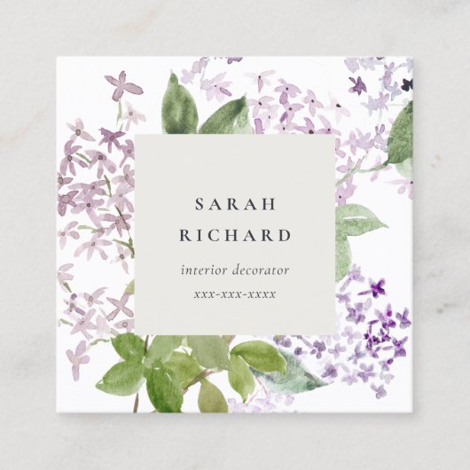 Lilac Hütte Garden Quadratische Visitenkarte (Vorderseite)