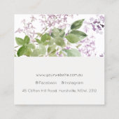 Lilac Hütte Garden Quadratische Visitenkarte (Rückseite)