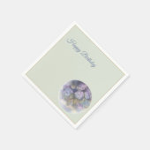 Lilac Hydrangea Happy Birthday Cocktail Napkins Serviette (Ecke)