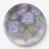 Lilac Hydrangea Watercolor Luncheon Napkin Pappteller (Vorderseite)