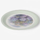Lilac Hydrangea Watercolor Luncheon Napkin Pappteller (Schrägansicht)