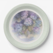 Lilac Hydrangea Watercolor Luncheon Napkin Pappteller (Vorderseite)