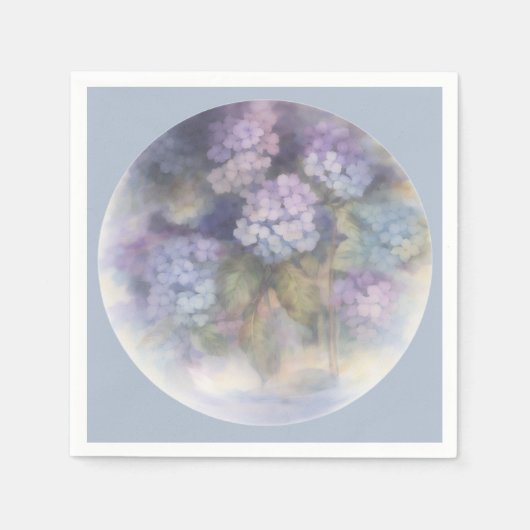 Lilac Hydrangea Watercolor Luncheon Napkin Serviette (Vorderseite)