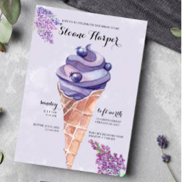 Lilac Ice Cream Social Bridal Dusche Einladung